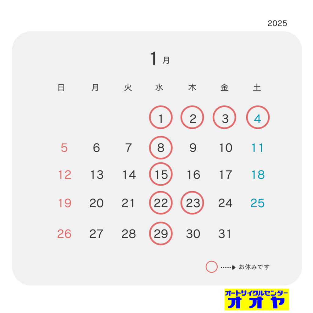 2025年1月営業日